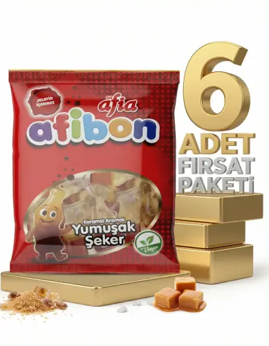 Afibon Yumuşak Şeker Karamelli  6 Lı Avantaj Paketi - GİMDES Helal Sertifikalı
