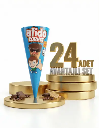 Afido Kornet Çikolata 24 Lü Paket - GİMDES Helal Sertifikalı