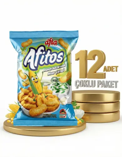 Afitos Rach Soslu Mısır Çerezi 12 Li Paket - GİMDES Helal Sertifikalı