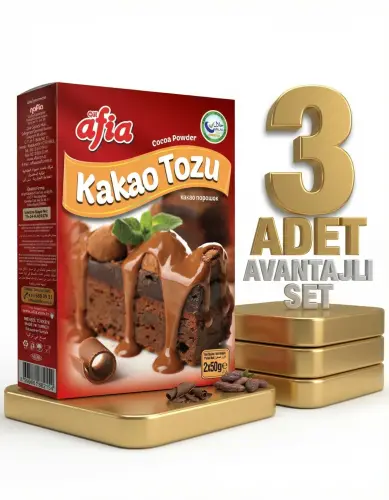 Afia Kakao Tozu 3 Lü Avantaj Seti - GİMDES Helal Sertifikalı