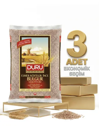 Duru Esmer Çiğköftelik Bulgur 3 Lü Paket - GİMDES Helal Sertifikalı