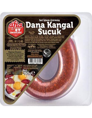 Afia Dana Kangal Sucuk 260 Gr - GİMDES Helal Sertifikalı