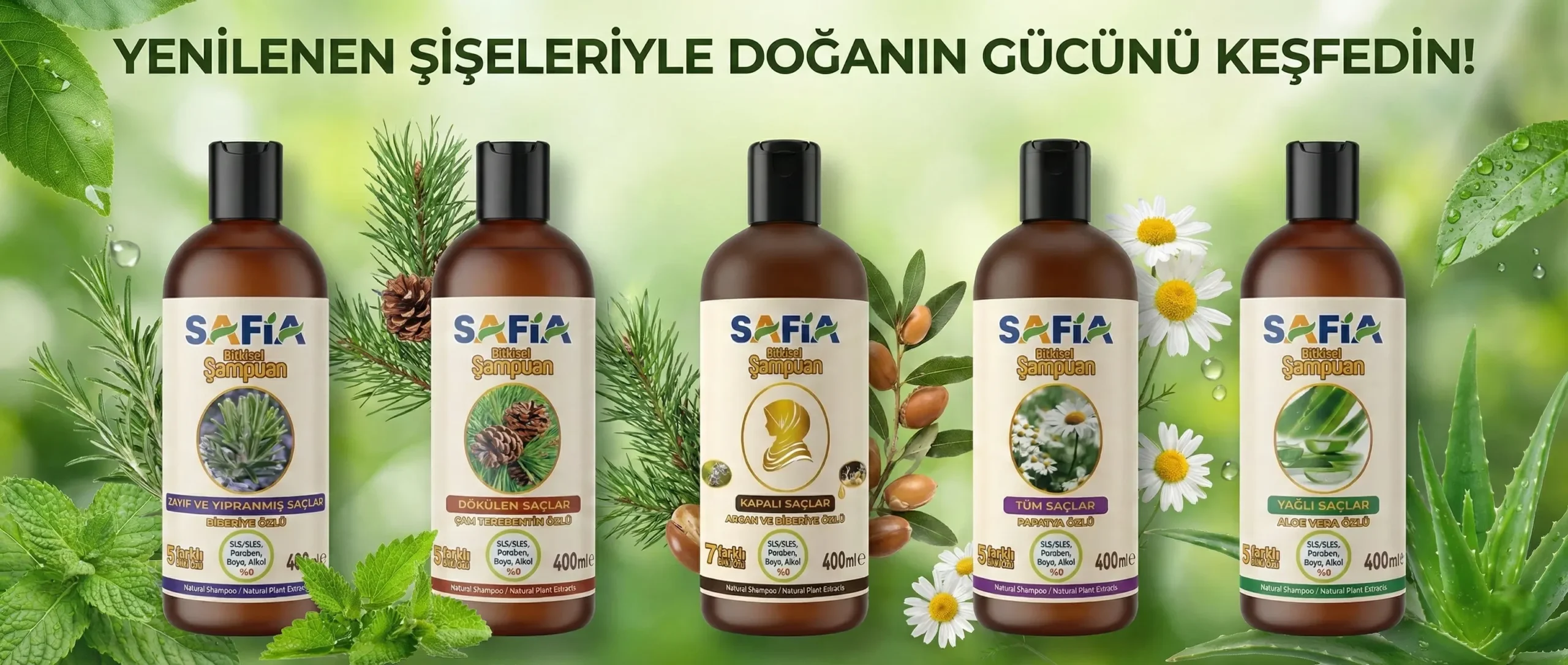 Safia Şampuan Çeşitleri 4 Lü Set - GİMDES Helal Sertifikalı