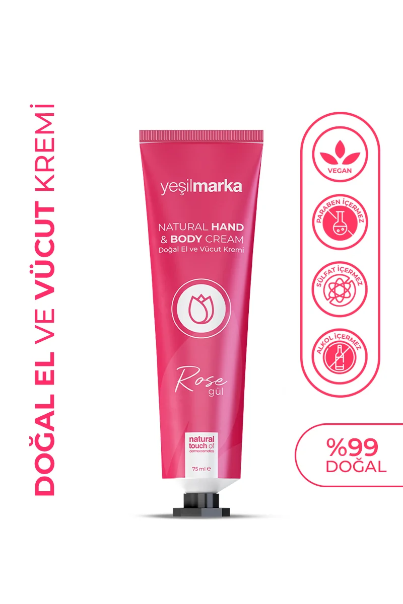 El Vucut Kremi Yeşilmarka Gül 75 Ml - GİMDES Helal Sertifikalı