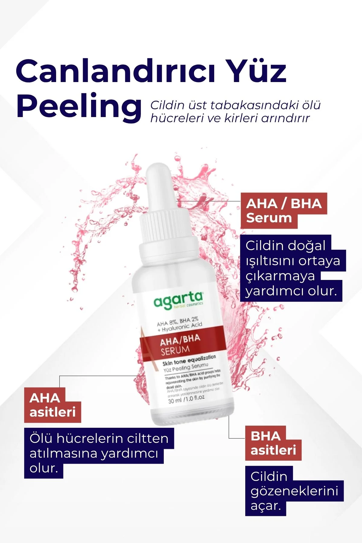 Agarta Canlandırıcı Yüz Peeling Bakım Serumu 30 Ml